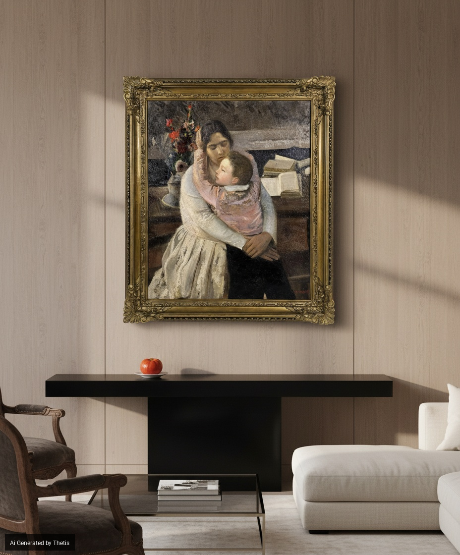 Pietro Gaudenzi - Sogni di madre, olio su tela