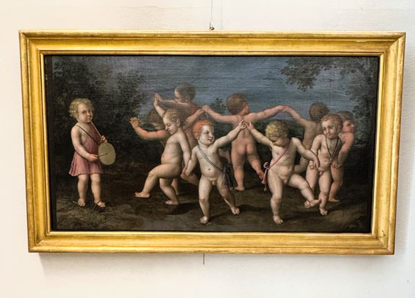 Anonimo emiliano del XVI secolo - a) Girotondo di fanciulli b) Danza di fanciulli sotto una corona di coralli