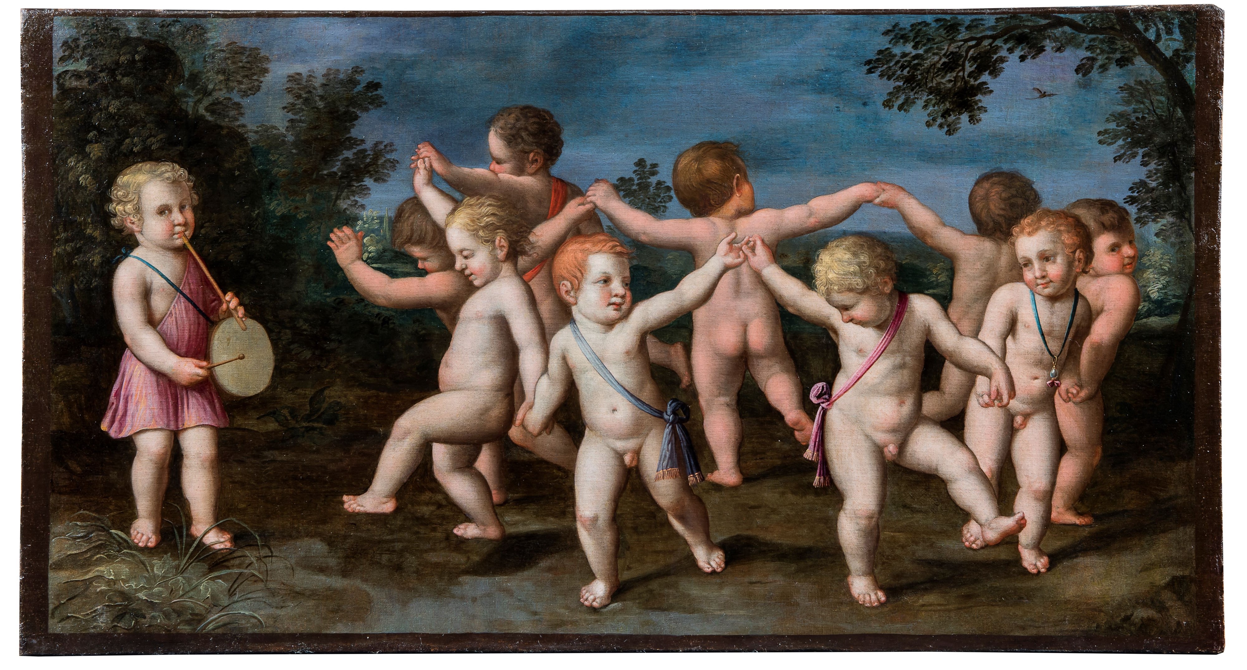 a) Girotondo di fanciulli b) Danza di fanciulli sotto una corona di coralli