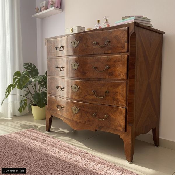 Cassettone lastronato in palissandro, Sicilia