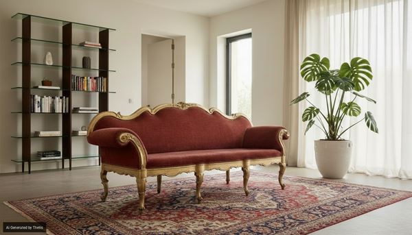 Sofa in carved and gilded wood, Lombardy