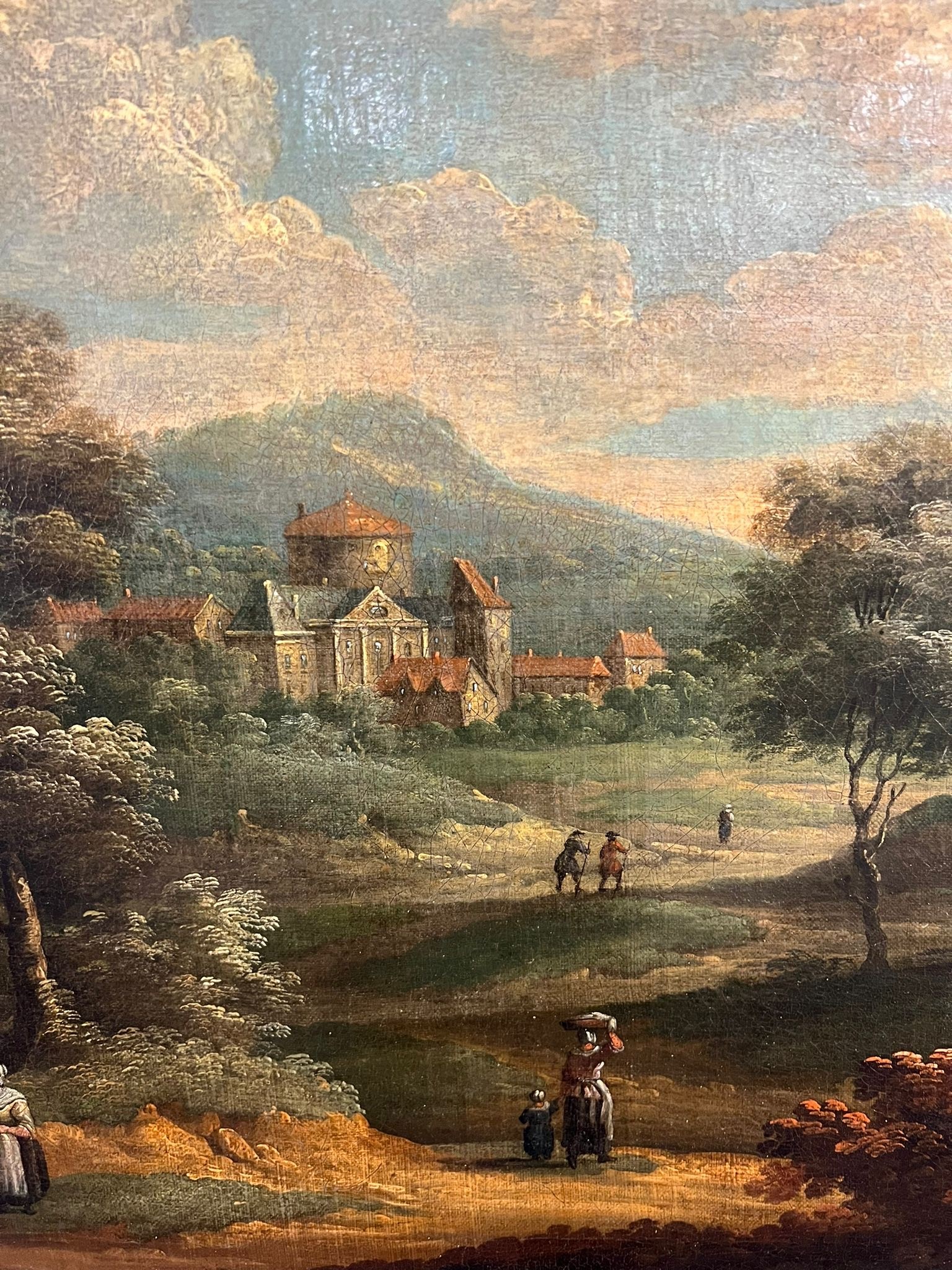 a) b) Paesaggio con figure