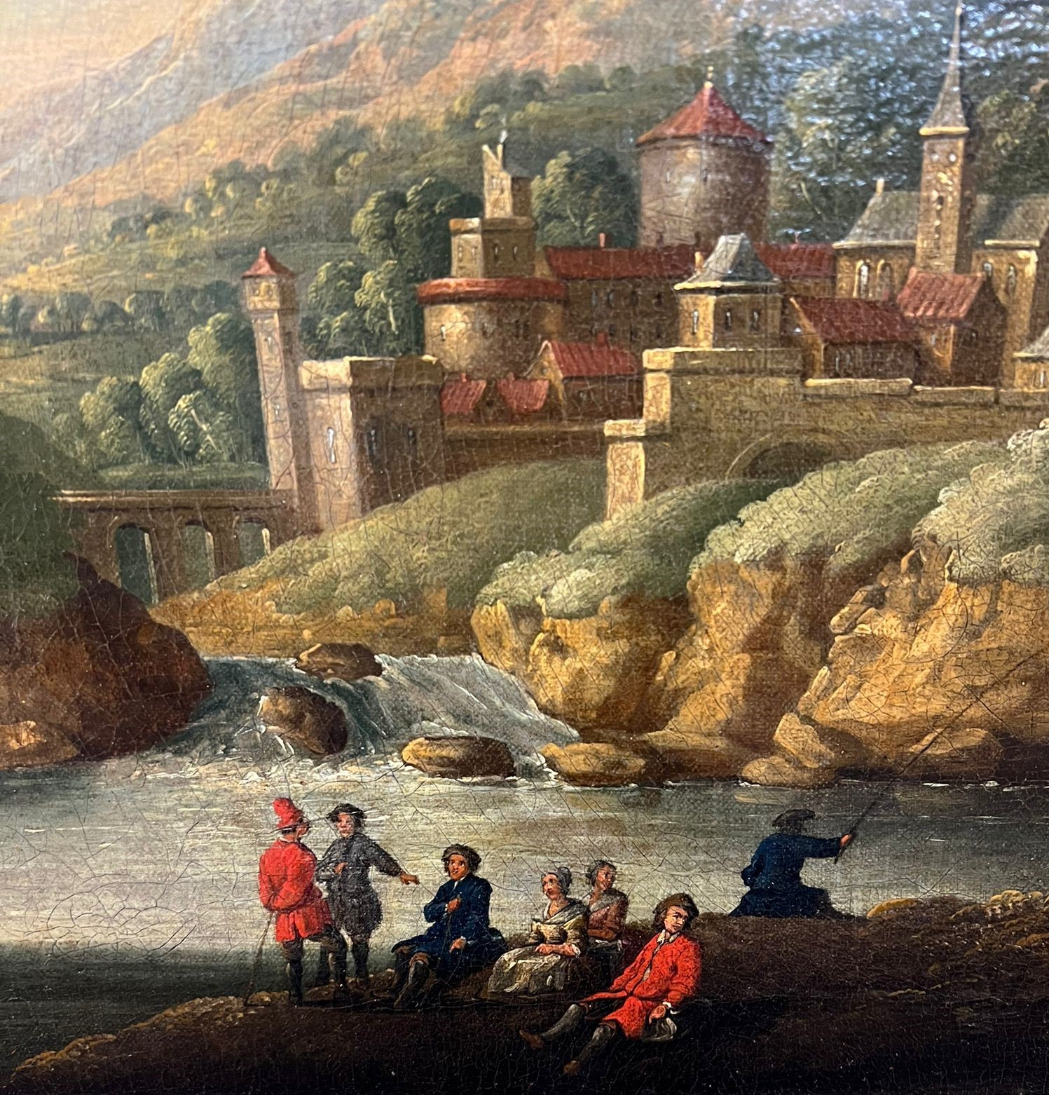 a) b) Paesaggio con figure