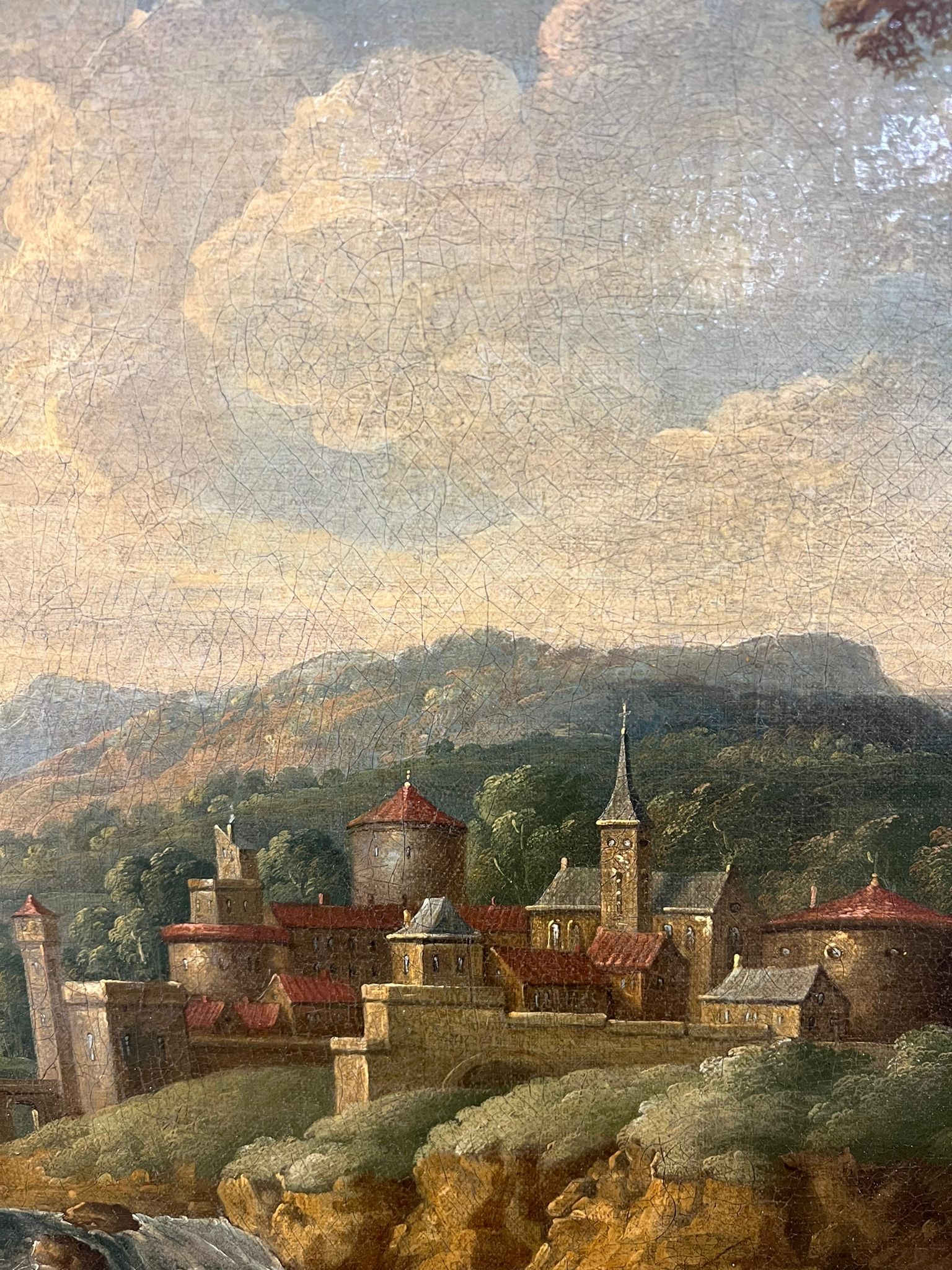 a) b) Paesaggio con figure