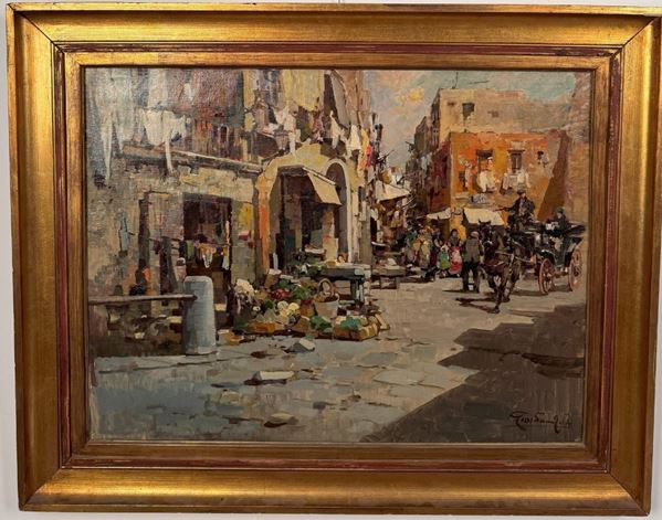 Vicolo di paese con mercato