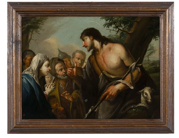 Scuola veneta del XVIII/XIX secolo - La predica di San Giovanni Battista