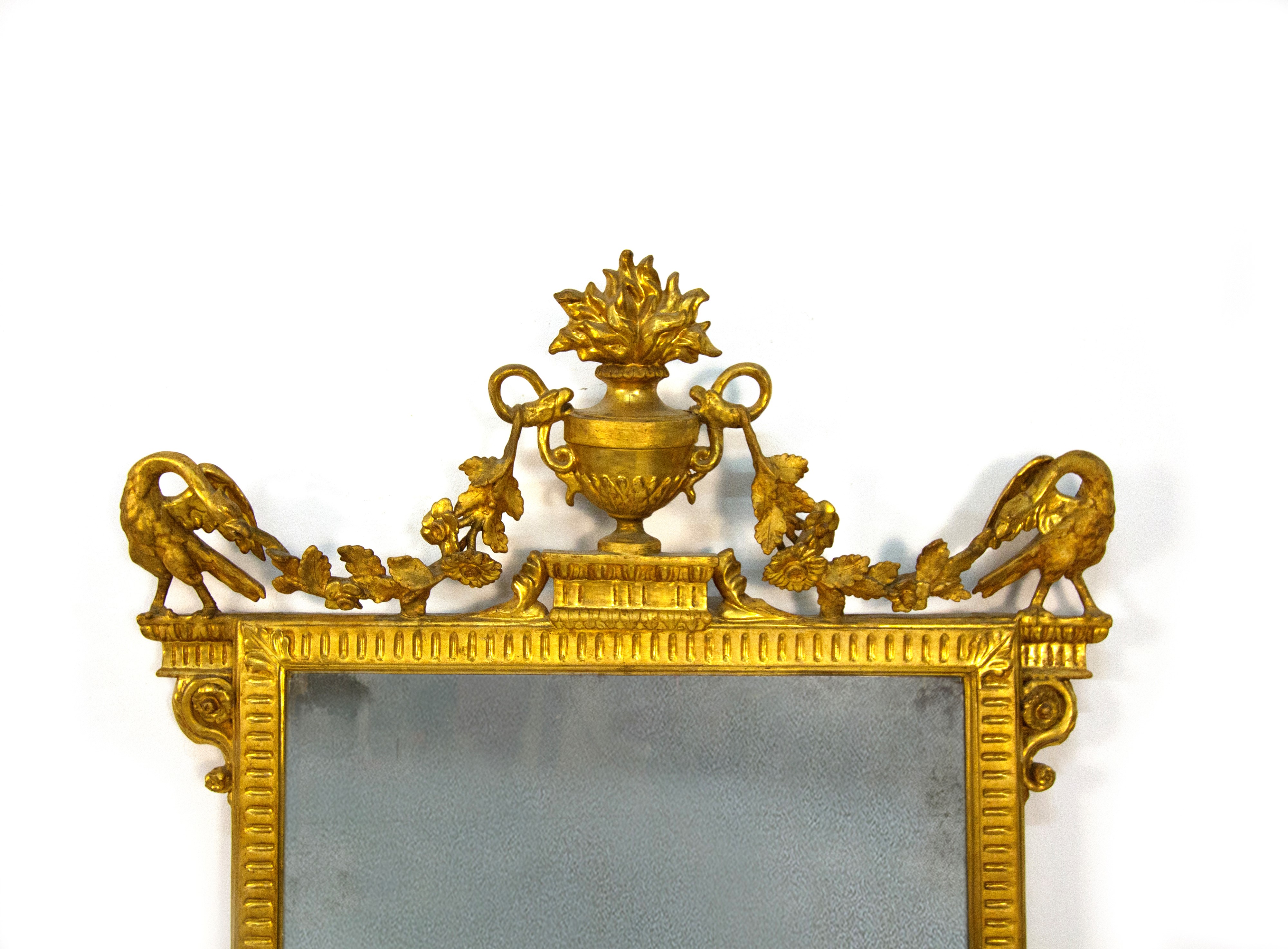 Specchiera, cornice in legno scolpito e dorato, Napoli, fine XVIII secolo
