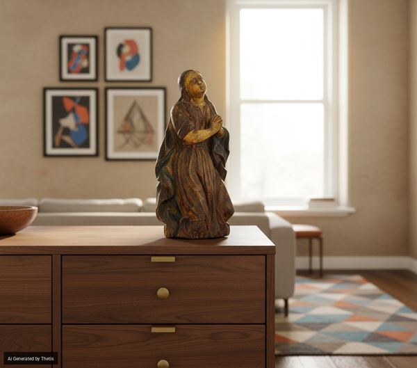 Scultura in legno policromo