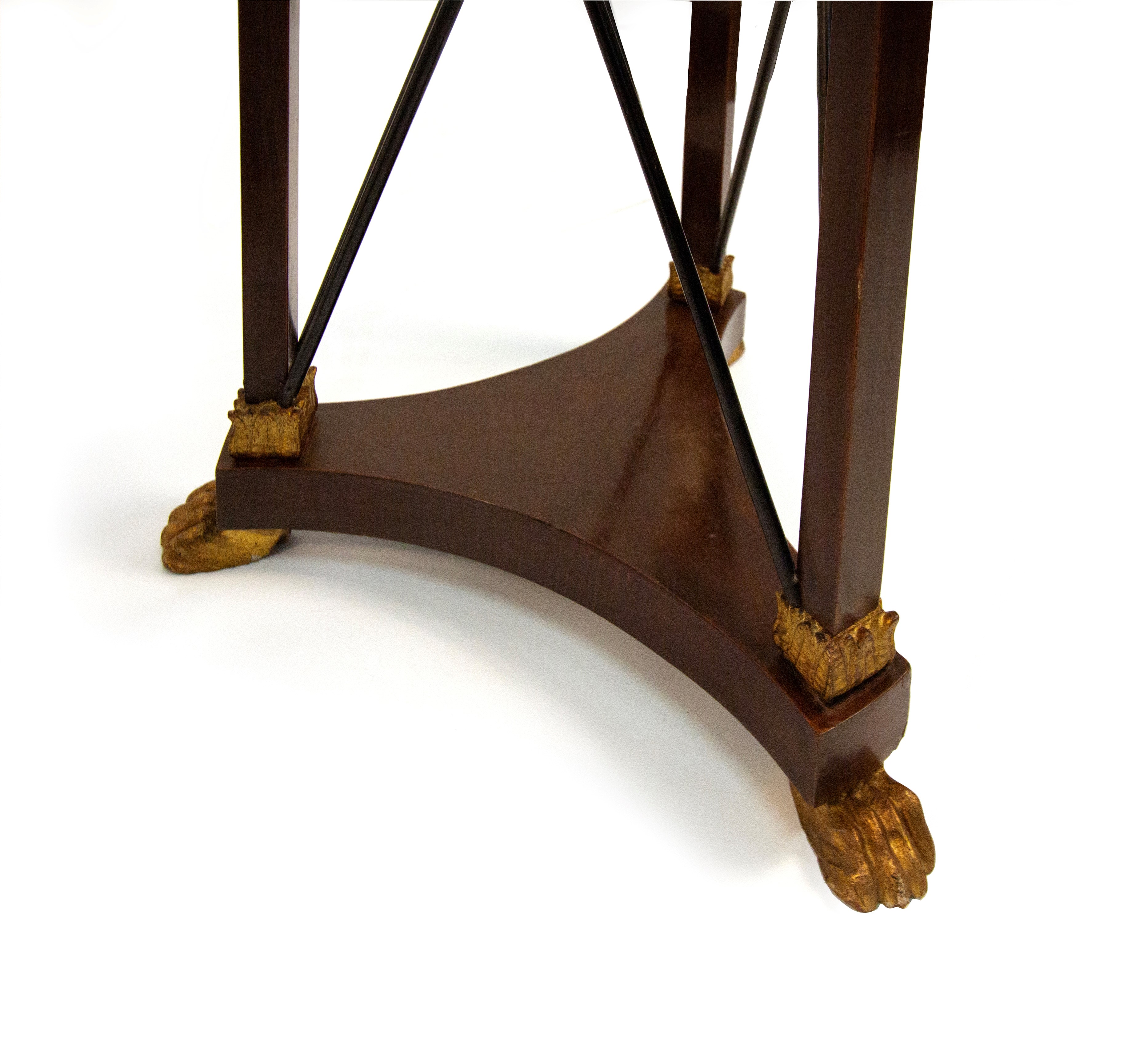 Coppia di gueridon in mogano, di gusto Impero