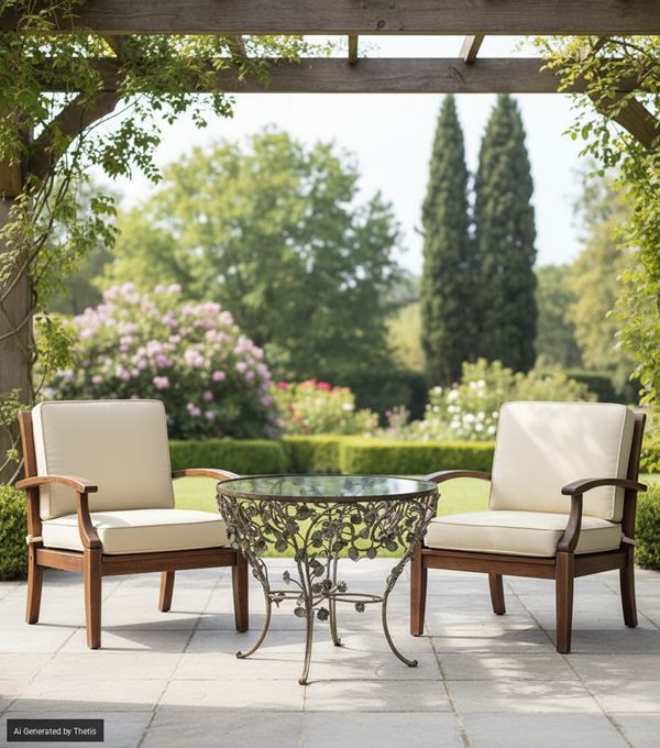 Tavolino basso in ferro battuto e lamierino in policromia