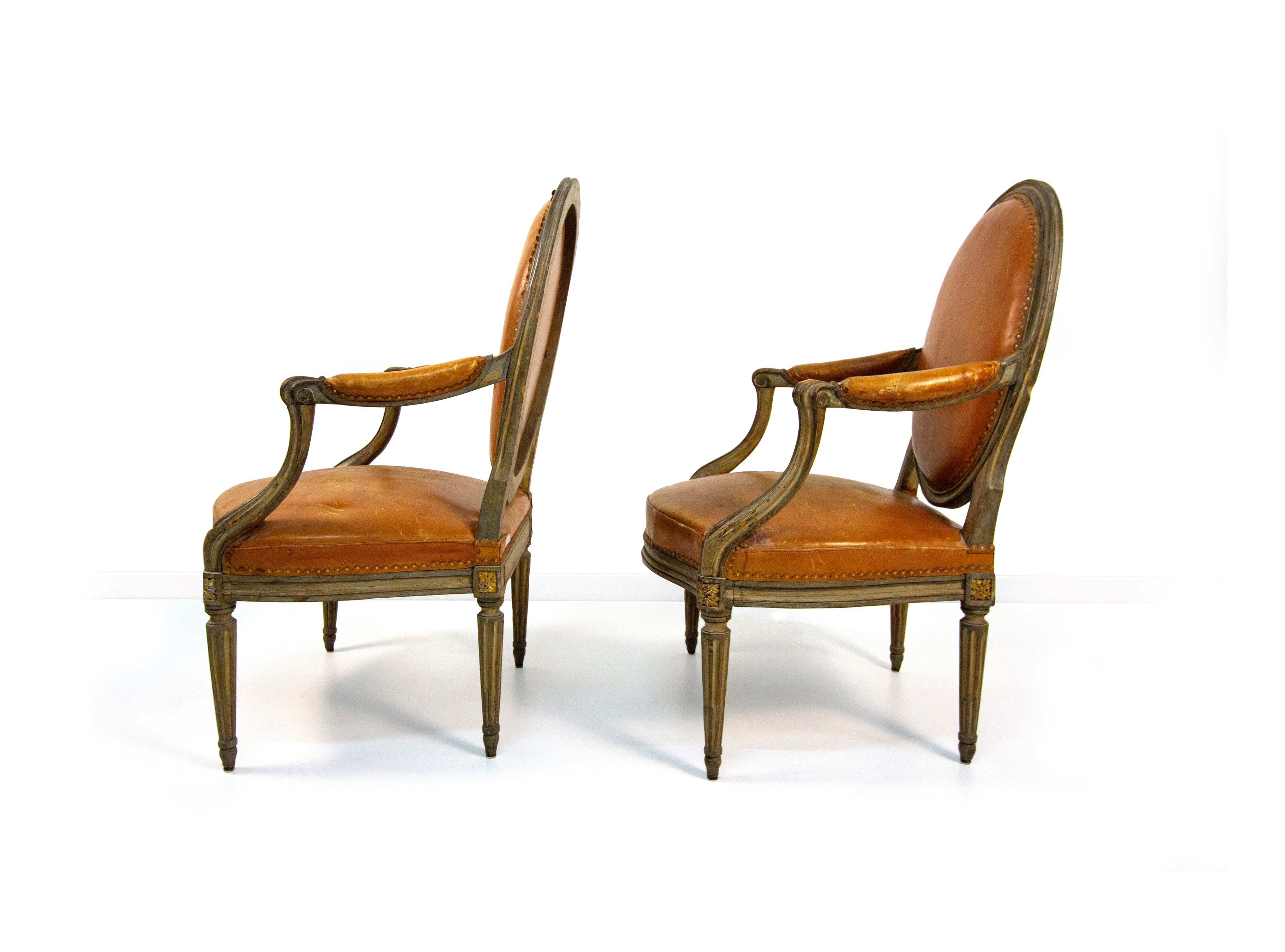 Coppia di poltrone in legno laccato, Georges Jacob, Parigi