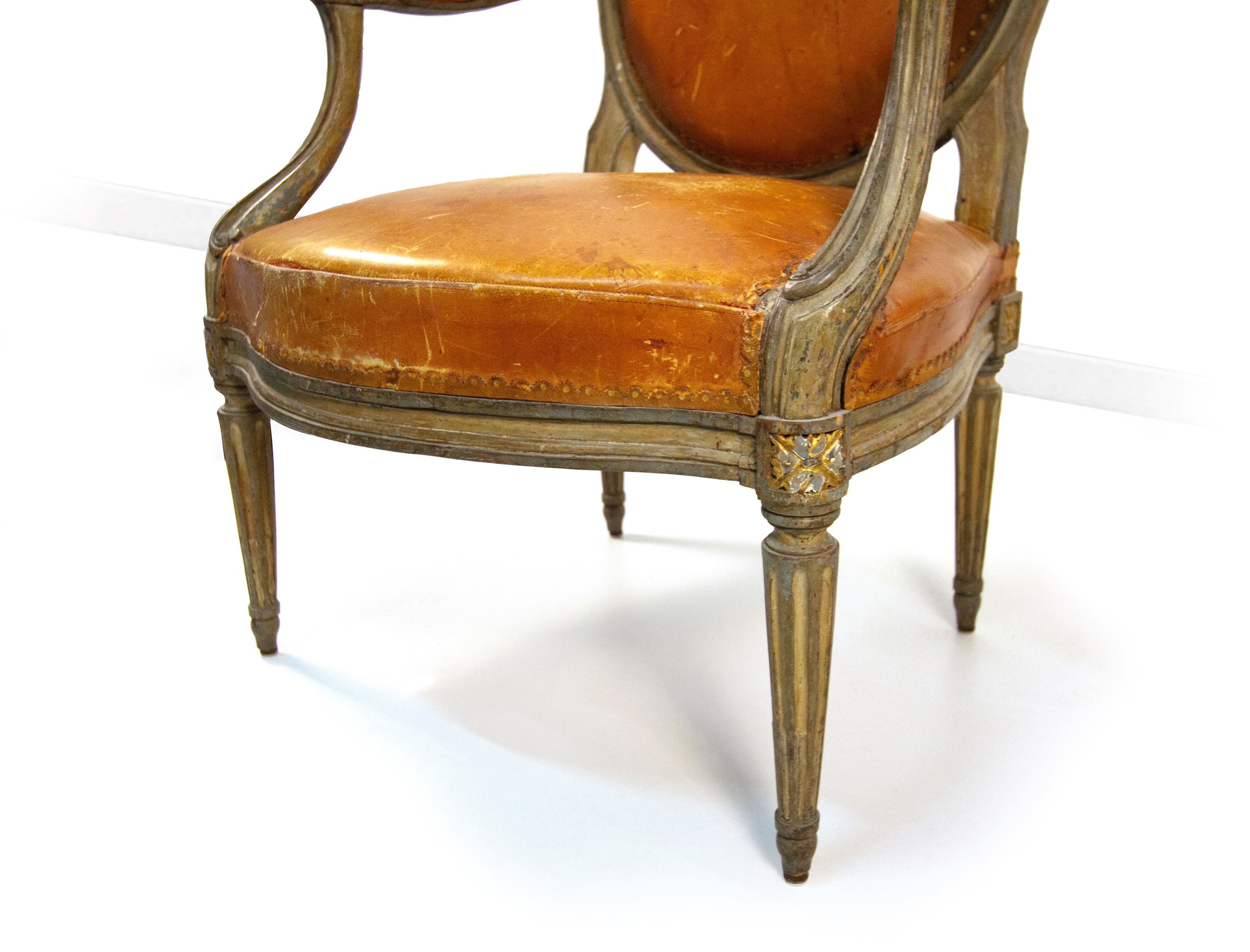 Coppia di poltrone in legno laccato, Georges Jacob, Parigi