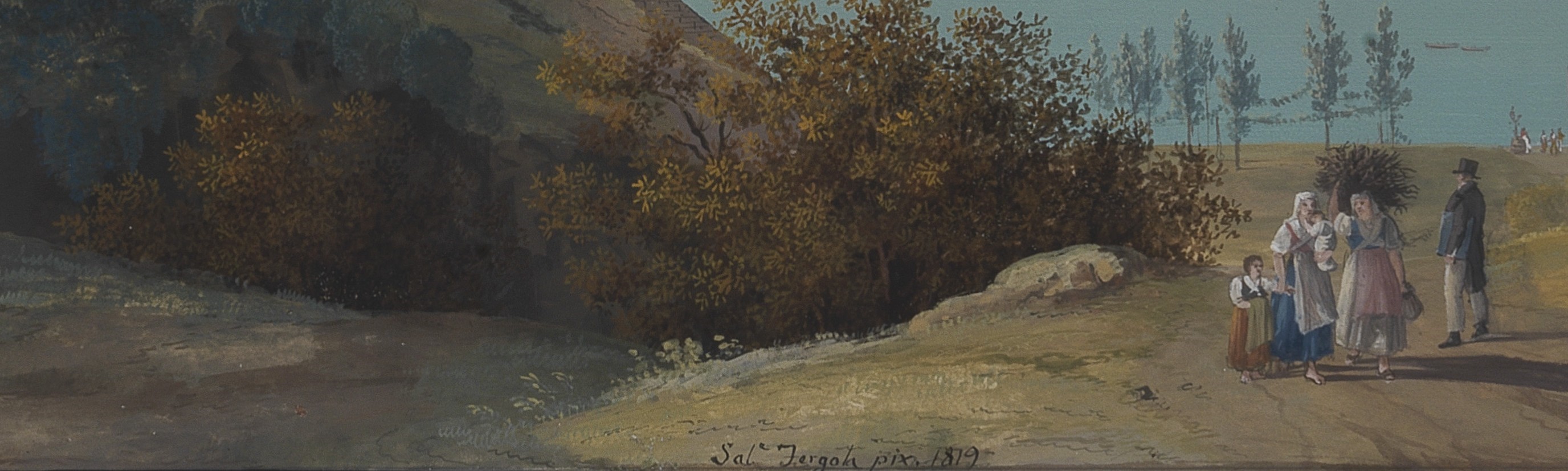Salvatore Fergola - Veduta del Golfo di Napoli, tempera su carta (1819)