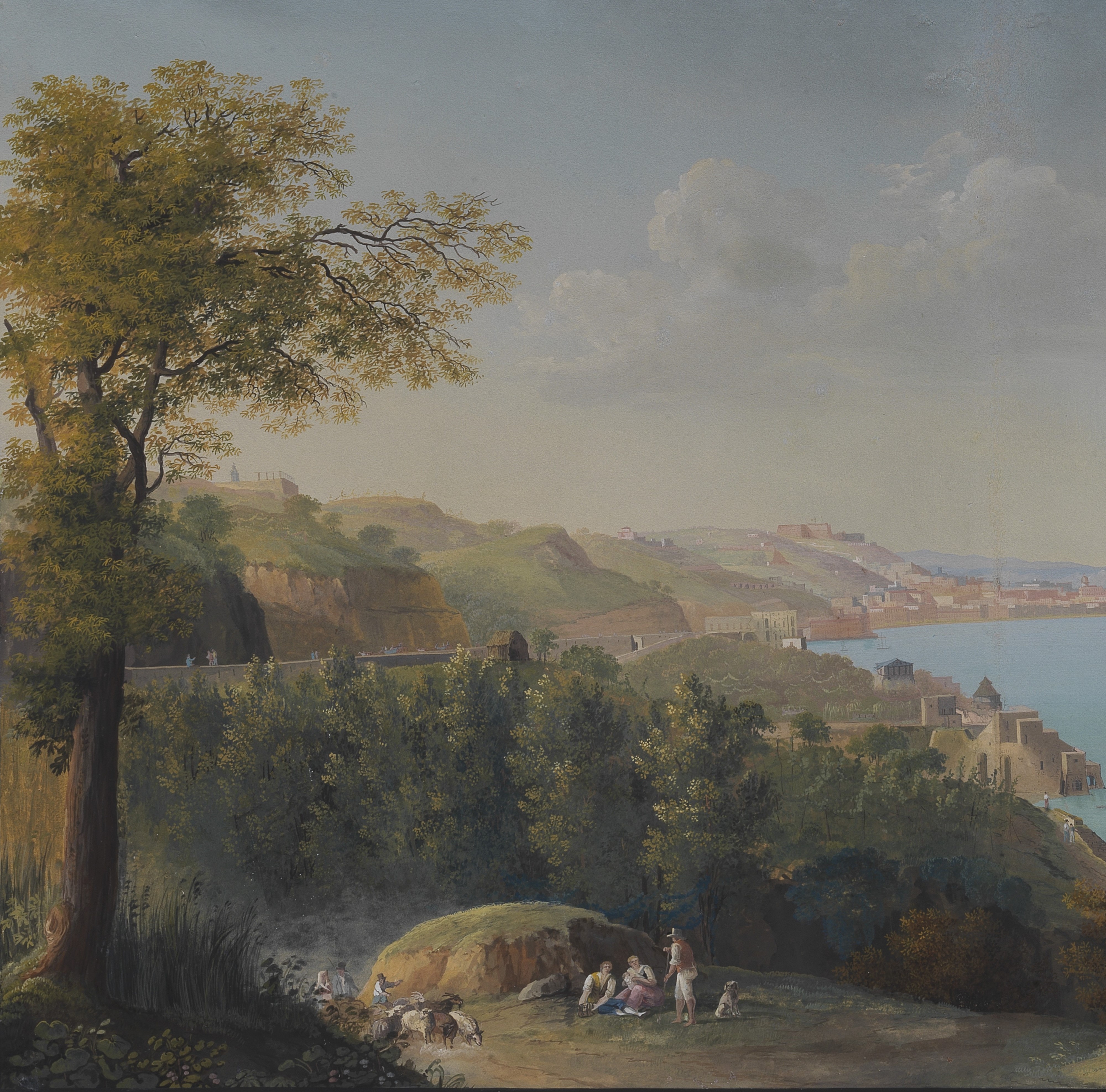 Salvatore Fergola - Veduta del Golfo di Napoli, tempera su carta (1819)