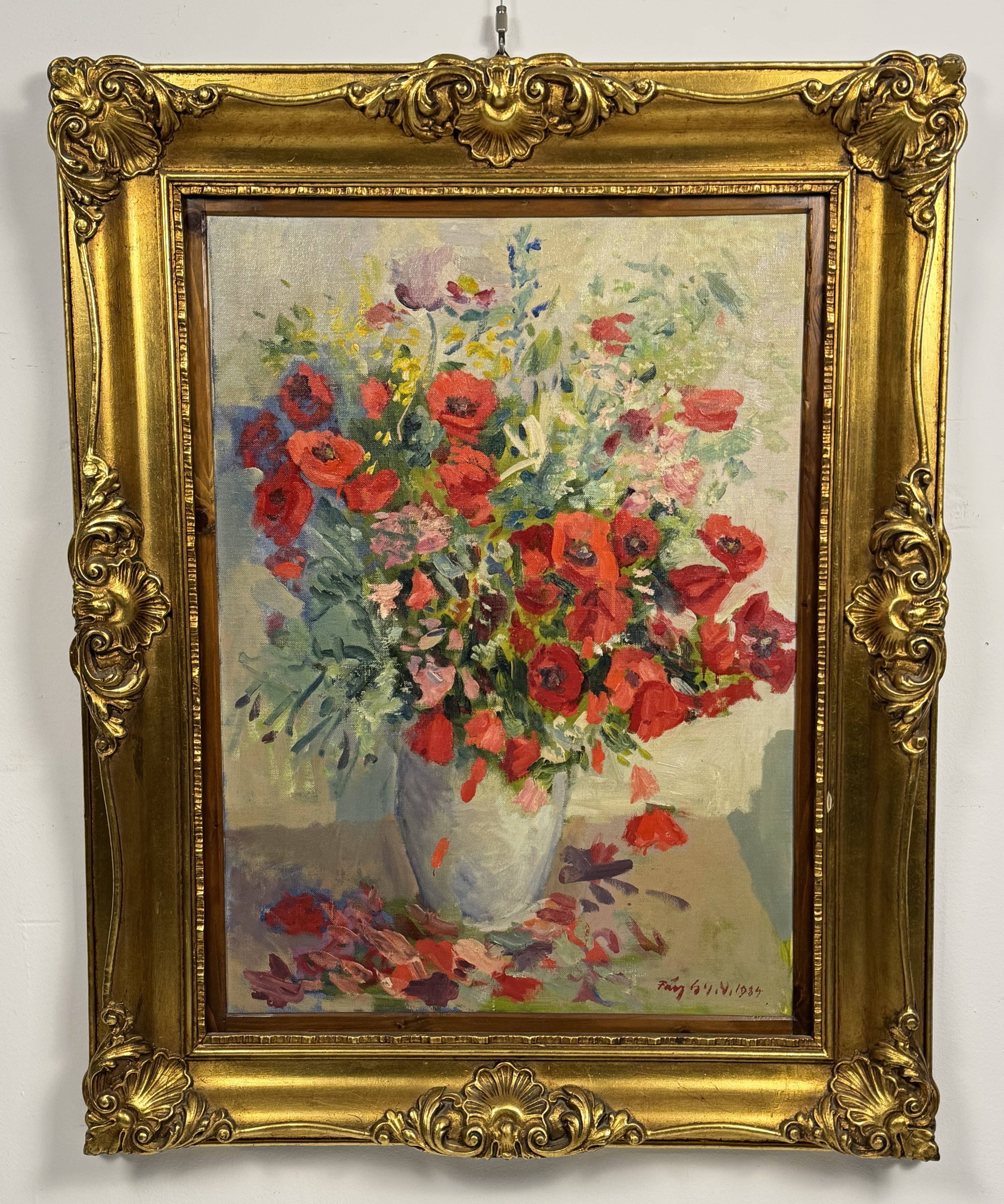 Vaso di fiori con papaveri