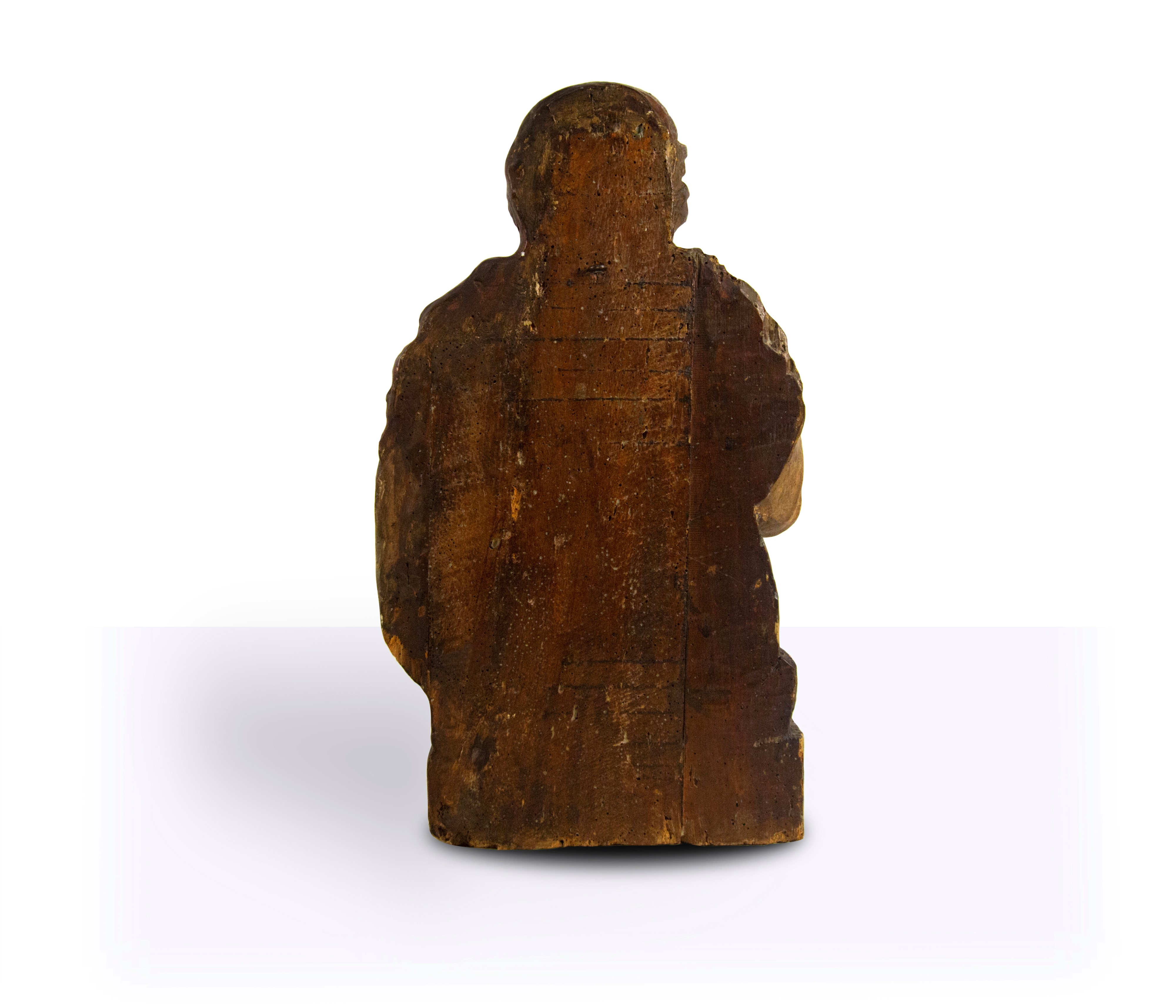 Scultura reliquiario in legno scolpito laccato e dorato