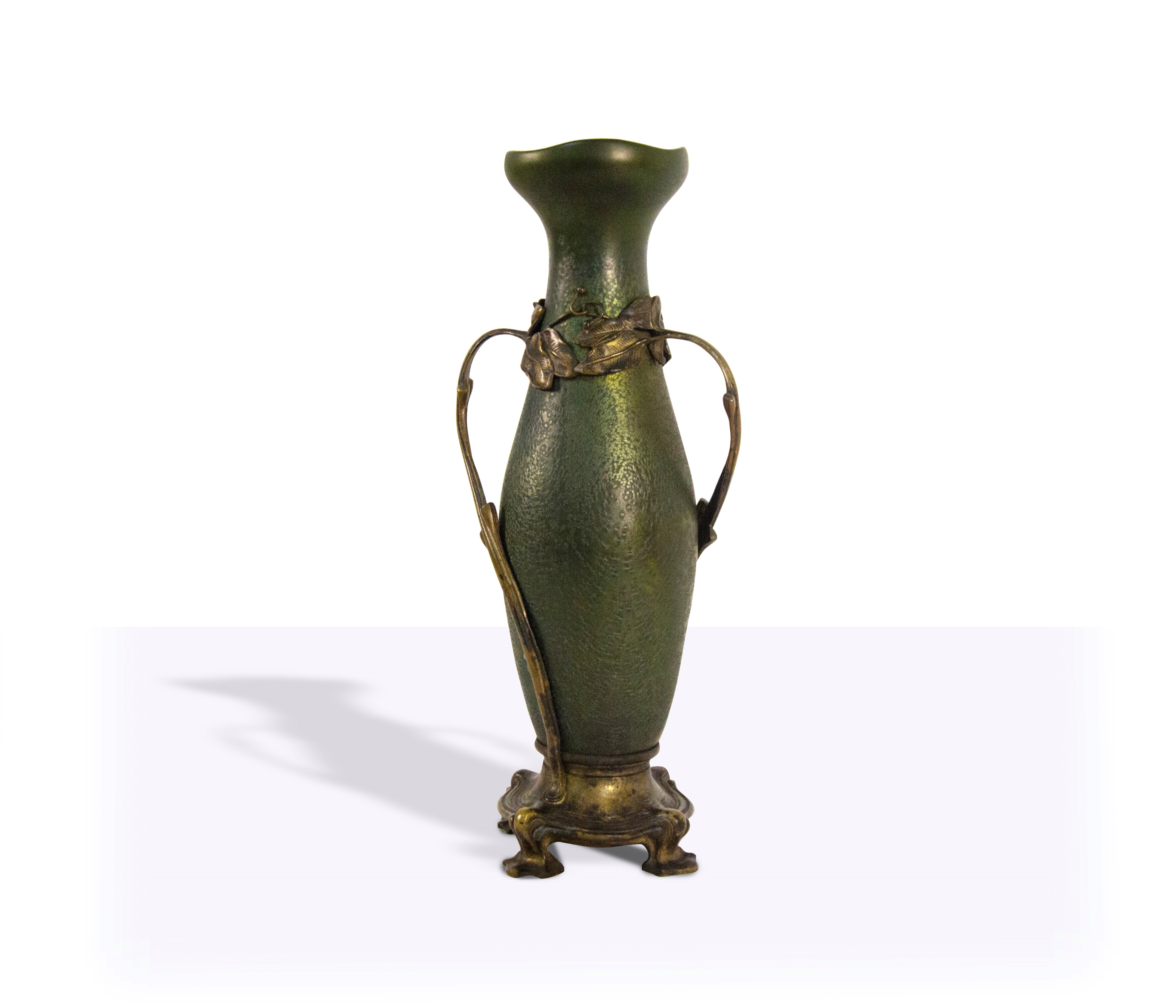 Vaso in ceramica e bronzo dorato, Francia