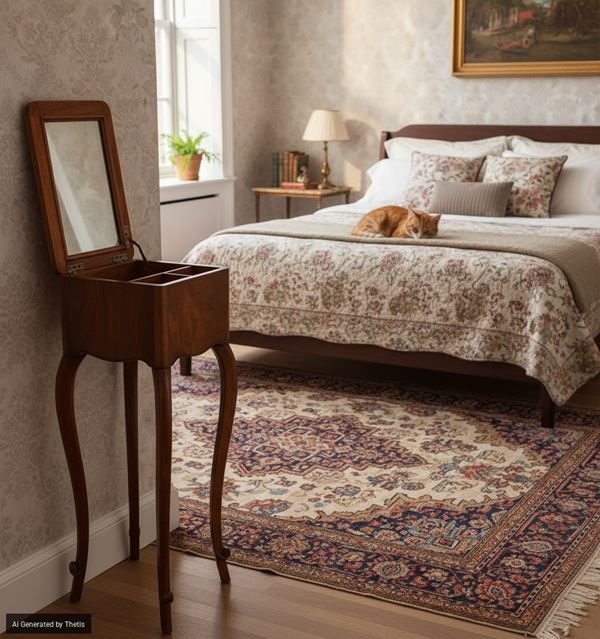 Piccola toilette lastronata in noce