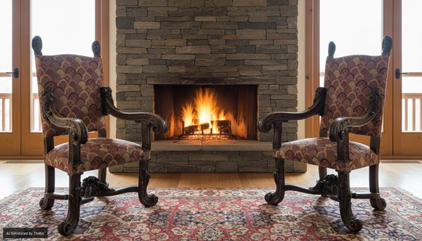 Coppia di grandi poltrone in noce