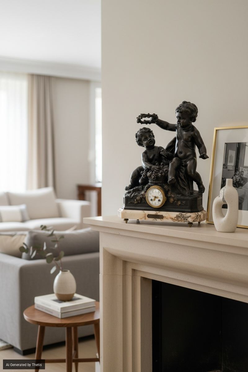 Orologio da tavolo in antimonio, Francia