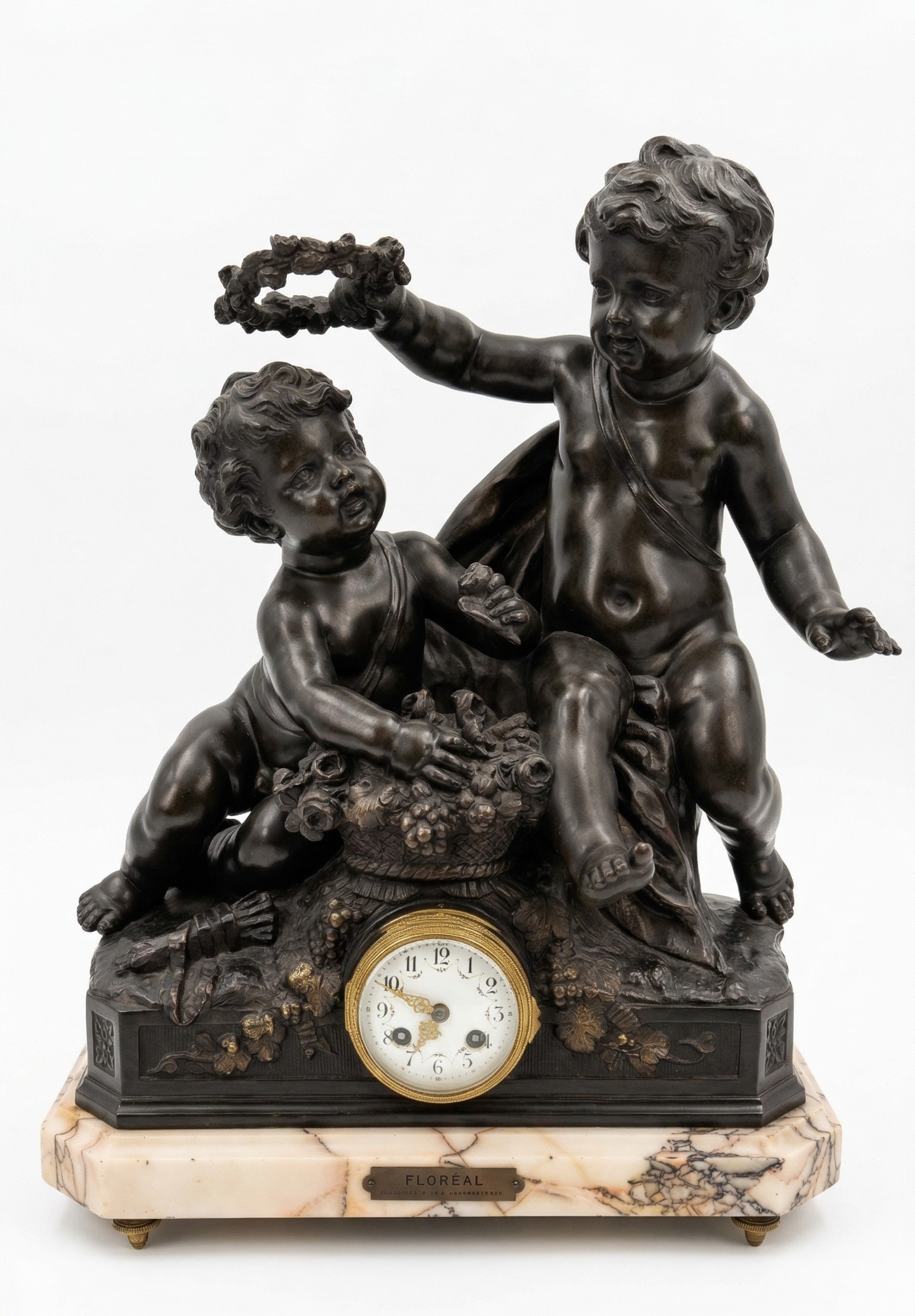 Orologio da tavolo in antimonio, Francia