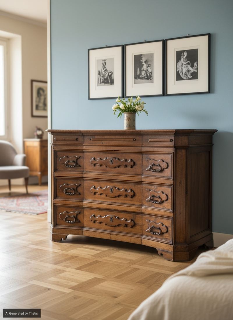 Cassettone in noce, Bergamo