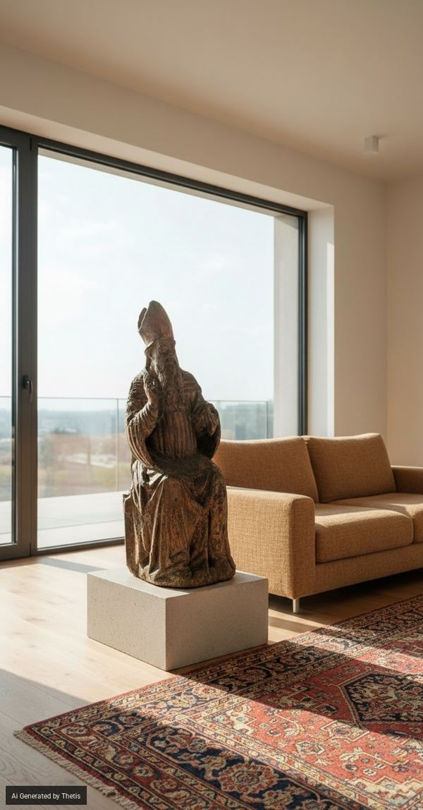 SCULTORE DEL XVII SECOLO - Santo Vescovo benedicente