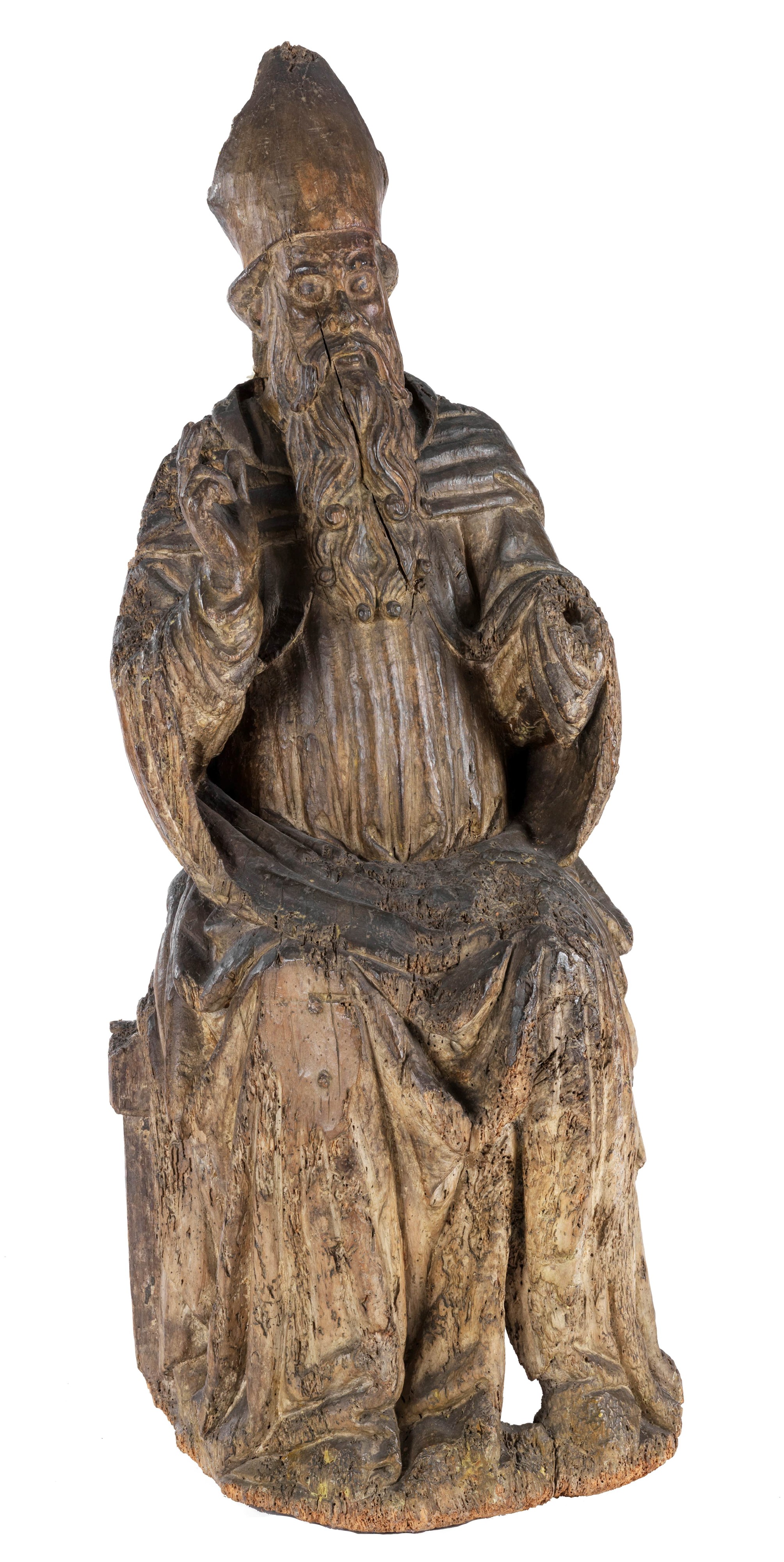 Scultore del XVII Secolo - Santo Vescovo Benedicente