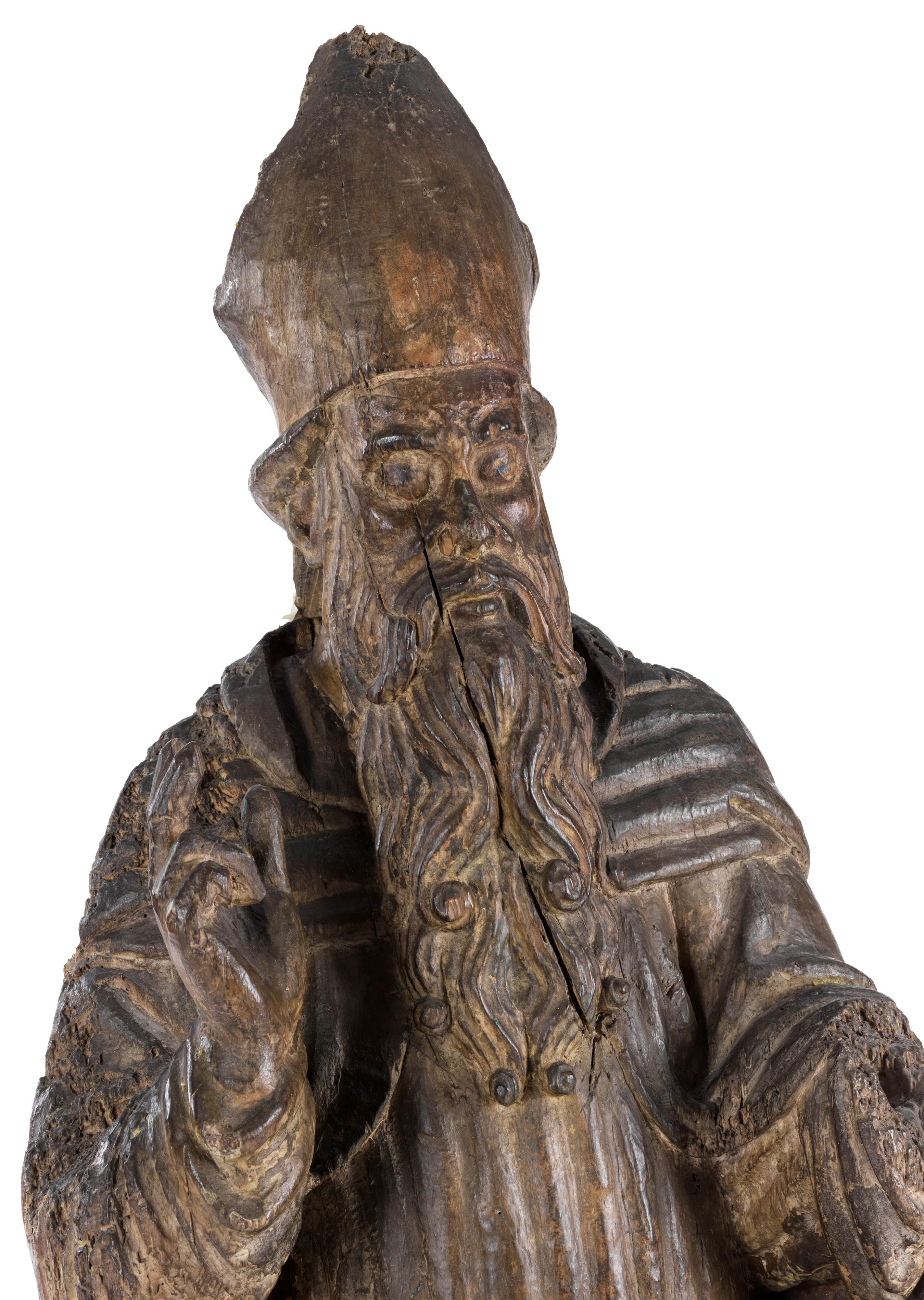 Scultore del XVII Secolo - Santo Vescovo Benedicente