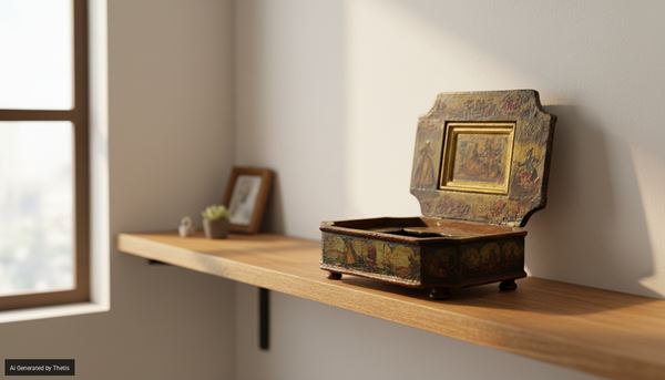 Scatola in legno laccato in policromia e arte povera, Venezia