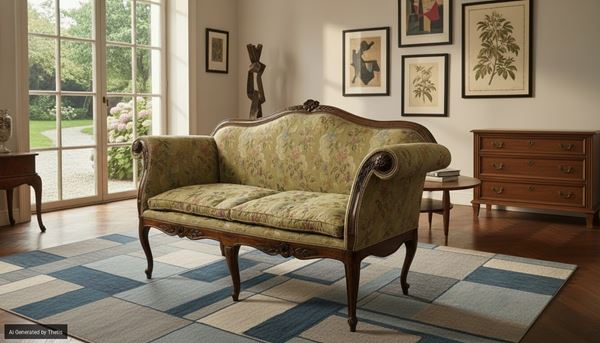 Divano ad orecchioni in noce, Lombardia