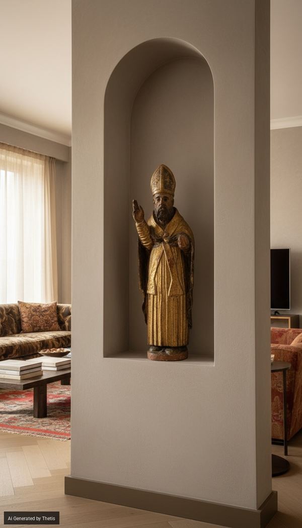 Santo Vescovo in atto benedicente