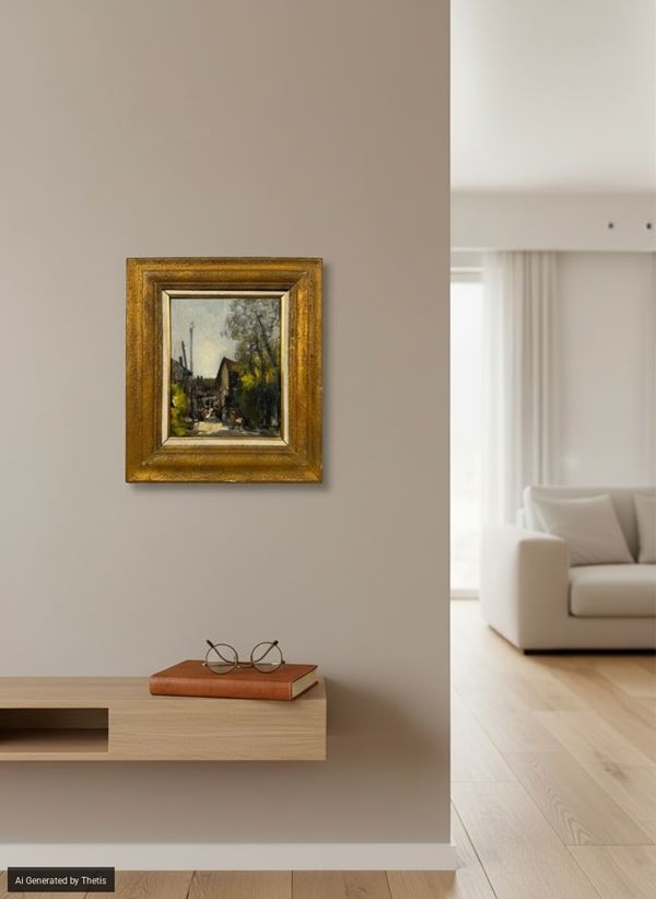 Veduta di paese con figure