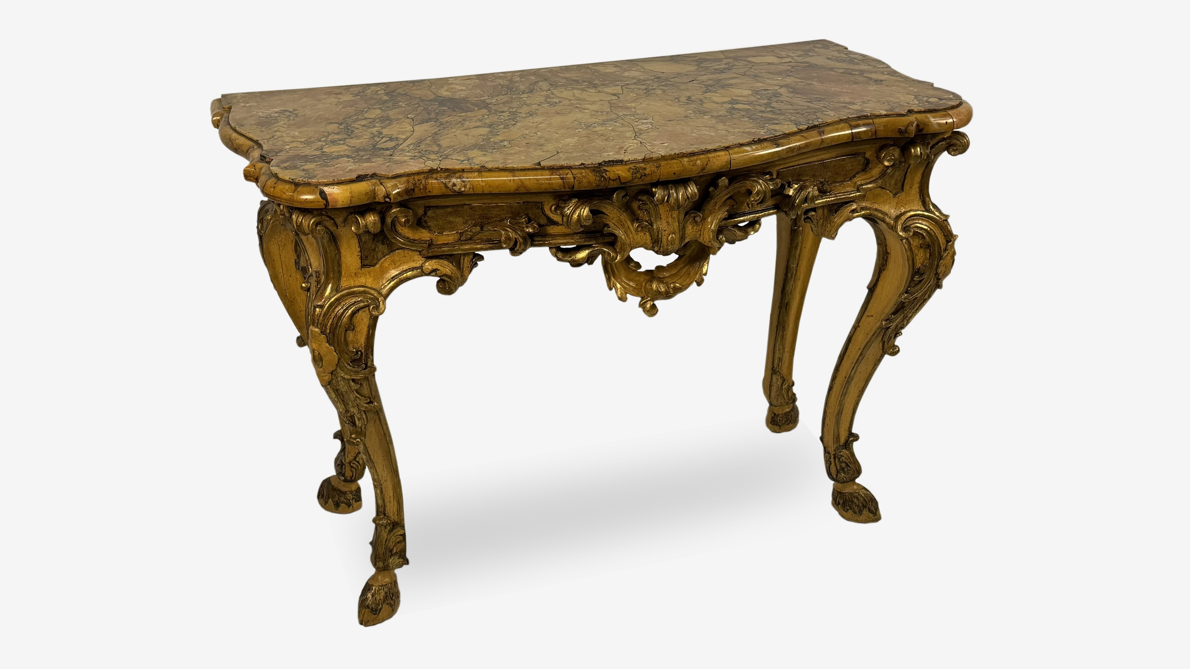 Console con piano in marmo